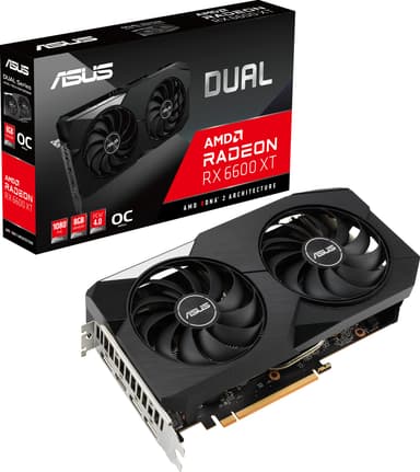 ASUS Dual Radeon RX 6600 XT OC Edition 8GB GDDR6 grafikkort