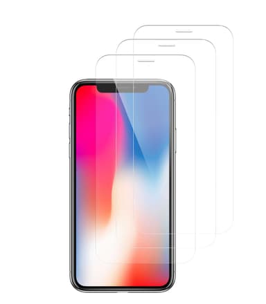 Skjermbeskytter iPhone X herdet glass 3-pakke