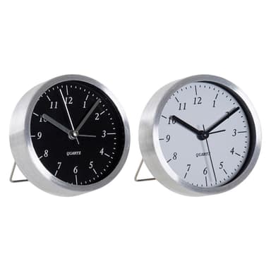 Pöytäkello DKD Home Decor Vekkerklokke Aluminium Krystall (2 pcs) (9.2 x 4 x 9.2 cm)