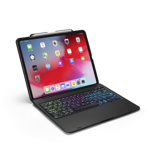 iPad Pro 12,9 ""Bluetooth-tastatur med berøringsplate og etui / deksel Svart