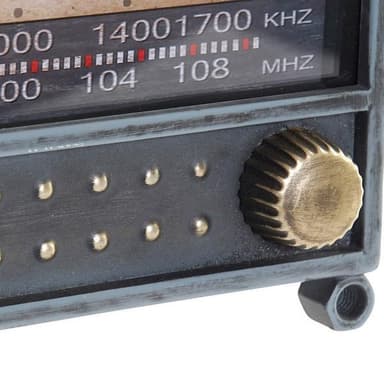 Pöytäkello DKD Home Decor Metall Tre MDF Radio (26 x 7 x 21 cm)