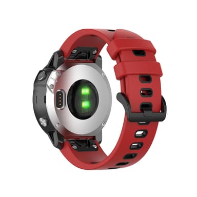 Garmin Fenix 5S / 6S Armbånd Silikon Rød / Svart