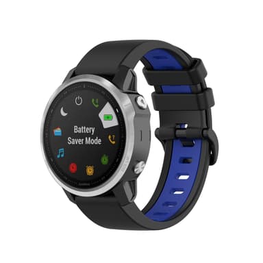 Garmin Fenix 5S / 6S Armbånd Silikon Blå / Svart