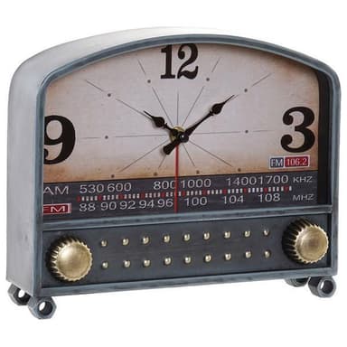 Pöytäkello DKD Home Decor Metall Tre MDF Radio (26 x 7 x 21 cm)