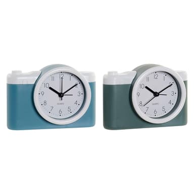Pöytäkello DKD Home Decor Vekkerklokke Fotokamera PVC (2 pcs) (13.6 x 4.6 x 9.6 cm)