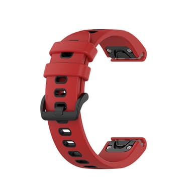 Garmin Fenix 5S / 6S Armbånd Silikon Rød / Svart