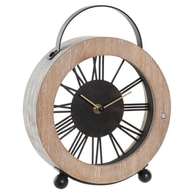 Pöytäkello DKD Home Decor Ramme Jern Tre MDF (20 x 12 x 25 cm)