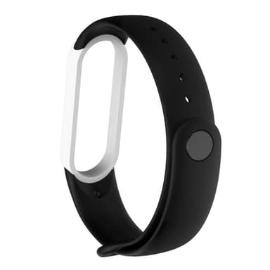 Silikonarmbånd til Xiaomi Mi Bånd 5 Svart & Hvit