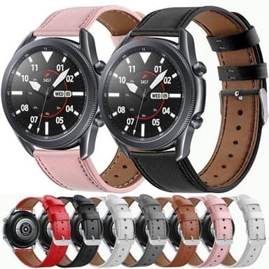 Armbånd i kunstlær til Galaxy Watch 3 45mm - Svart