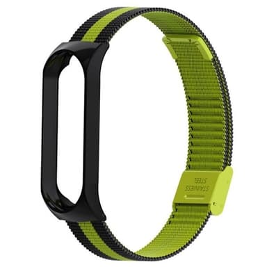 Metallarmbånd til Xiaomi Mi Band 4 / 3 Svart & Grønn