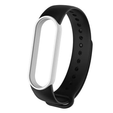 Silikonarmbånd til Xiaomi Mi Bånd 5 Svart & Hvit