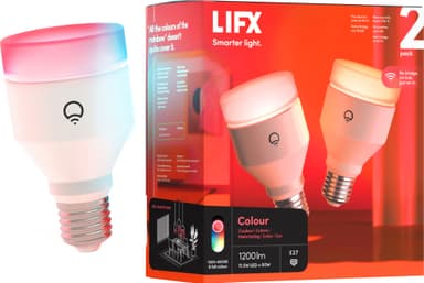 LIFX Colour LED-pære E27 (2-pakk)