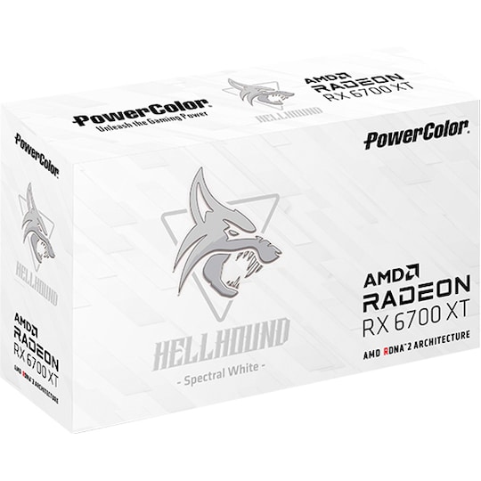 PowerColor Hellhound Spectral White RX 6700XT 12GB V2 grafikkort