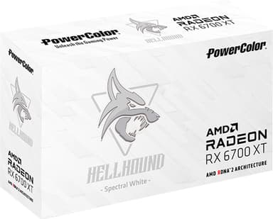 PowerColor Hellhound Spectral White RX 6700XT 12GB V2 grafikkort