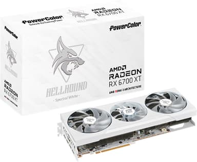 PowerColor Hellhound Spectral White RX 6700XT 12GB V2 grafikkort