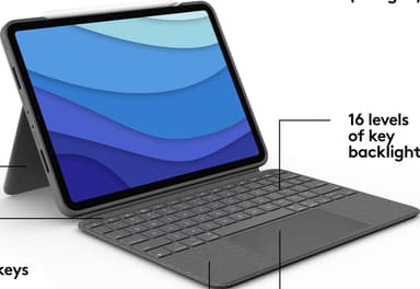 Logitech Combo Touch tastaturdeksel for iPad Pro 11 (grå)