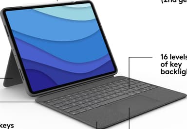 Logitech Combo Touch tastaturdeksel for iPad Pro 12.9 (grå)