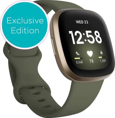 Fitbit Versa 3 smartklokke (soft gold/olive)