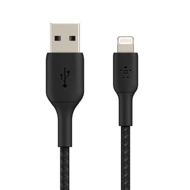 Belkin CAA002BT3MBK, 3 m, Lightning, USB A, Hankjønn, Hankjønn, Svart