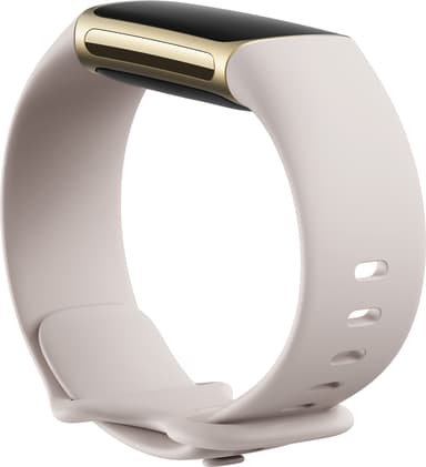 Fitbit Charge 5 aktivitetsarmbånd (lunar white/soft gold)