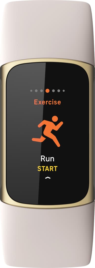 Fitbit Charge 5 aktivitetsarmbånd (lunar white/soft gold)