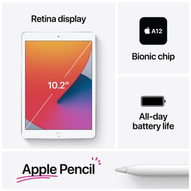 iPad 10.2" (2020) 128 GB WiFi (stellargrå)