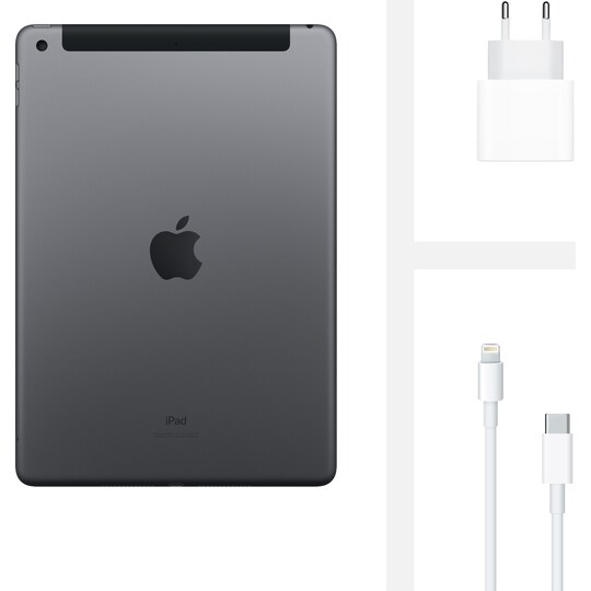 iPad 10.2" (2020) 32 GB, LTE mobildata (stellargrå)