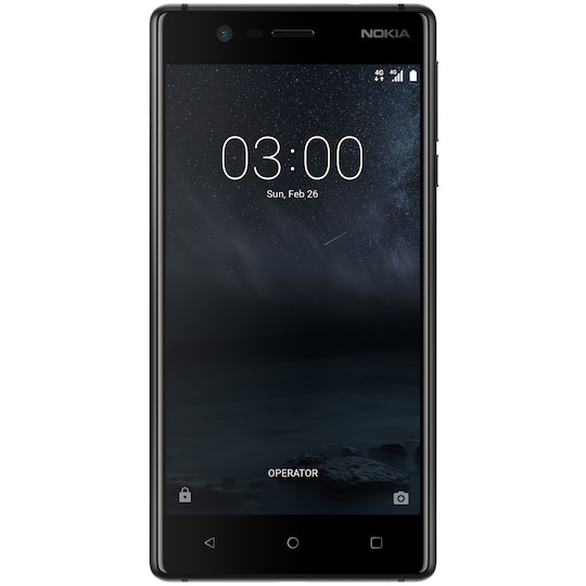 Nokia 3 smarttelefon (sort)