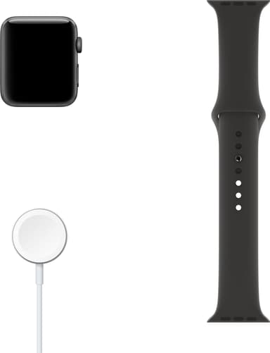 Apple Watch Series 3 38 mm (svart sportband) - Elgiganten - Elgiganten
