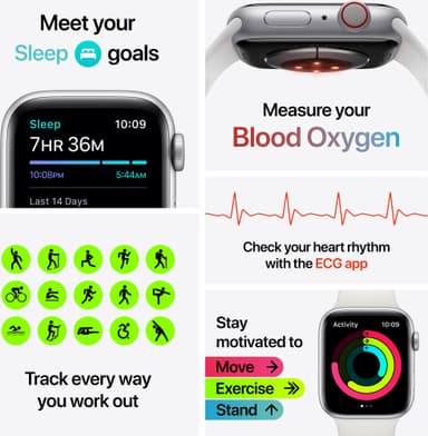 Apple Watch Series 6 44mm GPS+4G LTE (stellargrå alu/sort sportsreim)