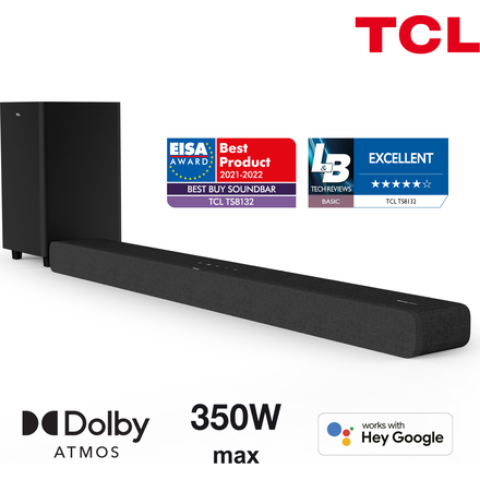 TCL TS8132 3.1.2 kanals lydplanke (sort)