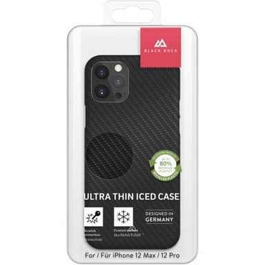 Black Rock iPhone 12/iPhone 12 Pro Deksel Ultra Thin Iced Case Carbon Black