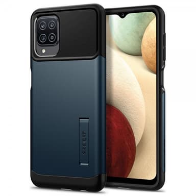 Spigen Samsung Galaxy A12 Deksel Slim Armor Metal Slate