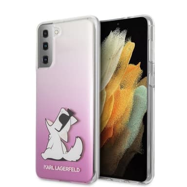 Karl Lagerfeld Samsung Galaxy S21 Plus Deksel Choupette Transparent Rosa