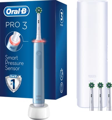 Oral-B Pro3 3700 elektrisk tannbørste 291176 (lys blå)