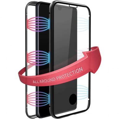 Black Rock Samsung Galaxy A42 5G Deksel 360° Real Glass Case Svart Transparent