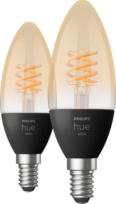 Philips Hue W 4,5W filamentpære E14 (2-pakning)