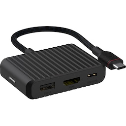 Unisynk 3-Port USB-C hub (sort)