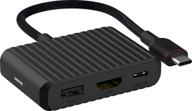Unisynk 3-Port USB-C hub (sort)