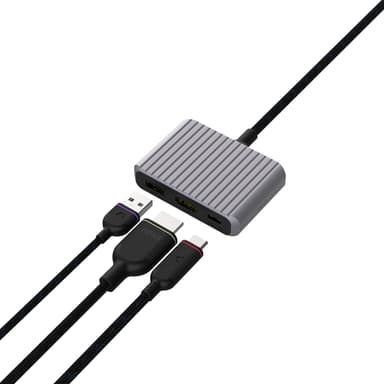 Unisynk 3-Port USB-C hub (grå)