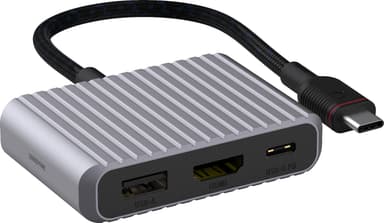 Unisynk 3-Port USB-C hub (grå)