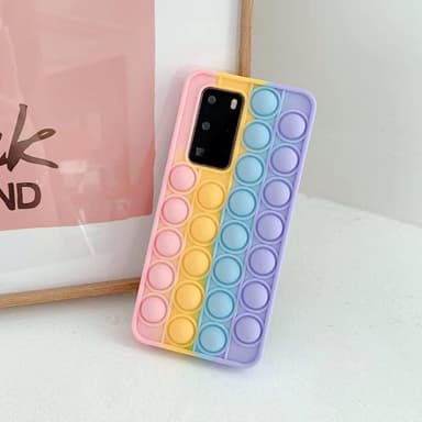 Samsung S21 Ultra Cover Fidget pop it Bubbles Rosa / Gul / Blå / Lilla