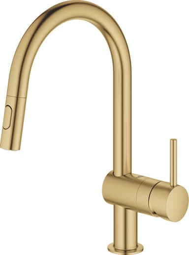 Grohe Minta blandebatteri med C-kran og hånddusj (cool sunrise)
