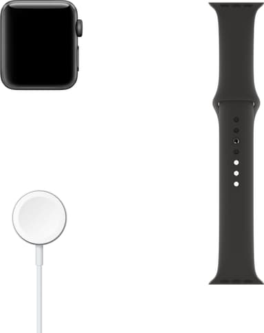 Apple Watch Series 3 42 mm (sort sportsreim)