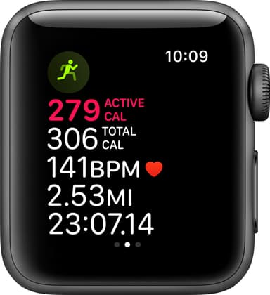 Apple Watch Series 3 42 mm (sort sportsreim)
