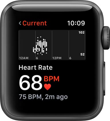Apple Watch Series 3 42 mm (sort sportsreim)