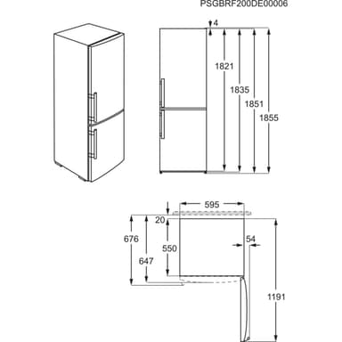 Electrolux 600 Pro kombiskap LNT5NF33W3 (hvit)