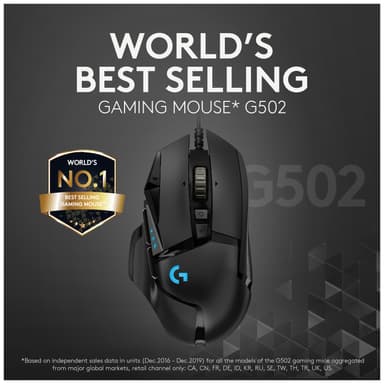 Logitech G502 Hero USB gamingmus (sort)