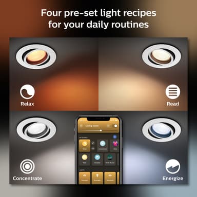 Philips Hue Centura innfelt spotlys 3x5,7W (aluminium)