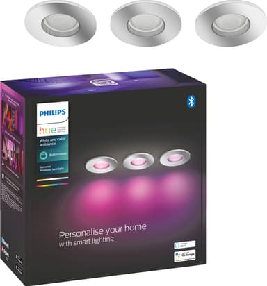 Philips Hue Xamento innfelt spotlys 3x5,7W (krom)